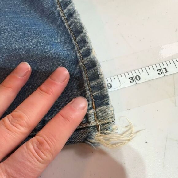Vintage Guess Jeans Womens Distressed Straight Leg Jeans Blue Denim Size W32 L30 - Picture 14 of 16